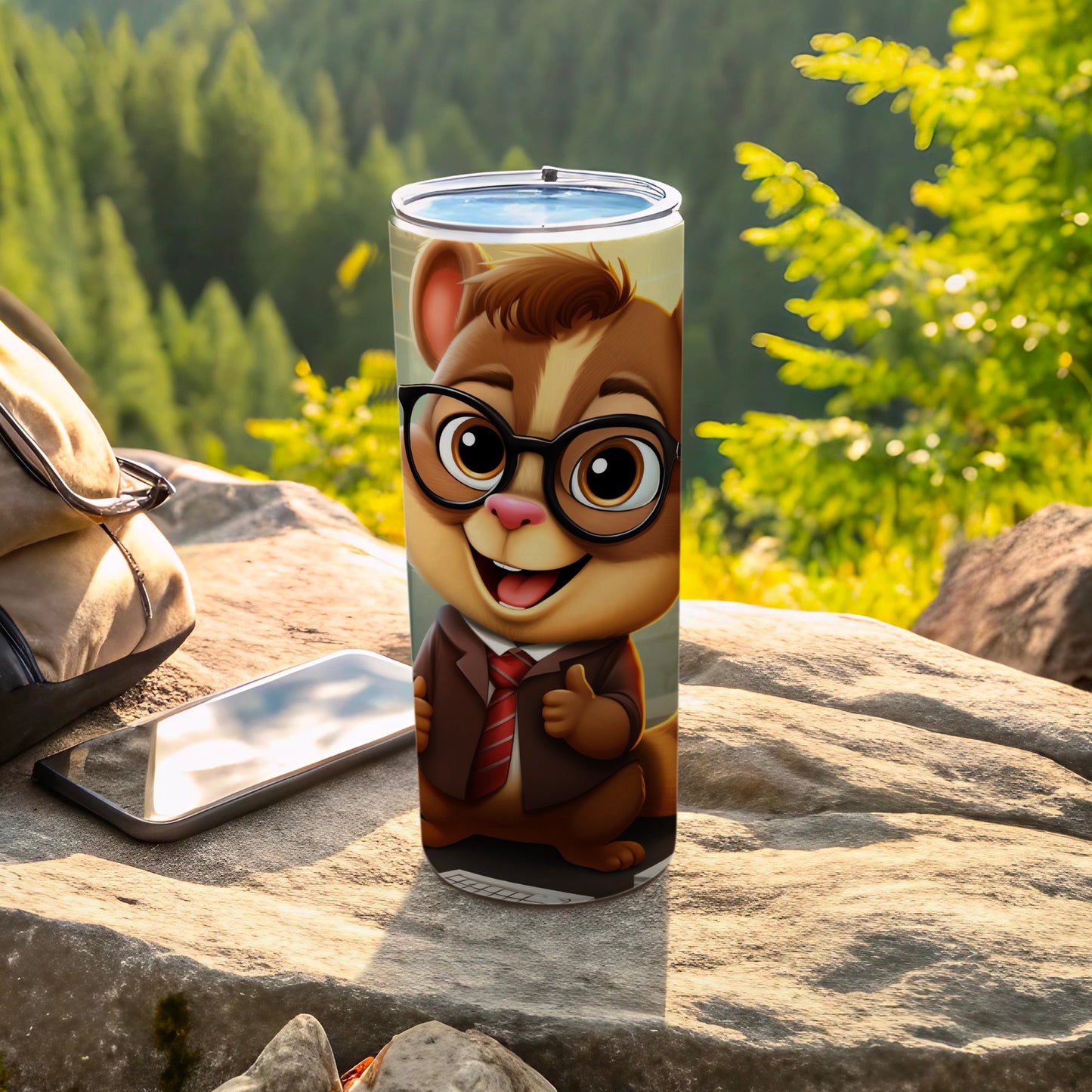 Chipmunk Character Glasses Suit Thumbs Up Happy Tumbler product type
Tumbler
Chipmunk
Cartoon
Glasses
Suit
Red Tie
Thumbs Up
Happy Character
Drinkware
Animal Design
Whimsical
Outdoor Theme
Travel Cup
Unique Gift
Cute Animal
Forest Scene
Graphic Art
Beverage Container
Squirrel Character
Adventure Ready