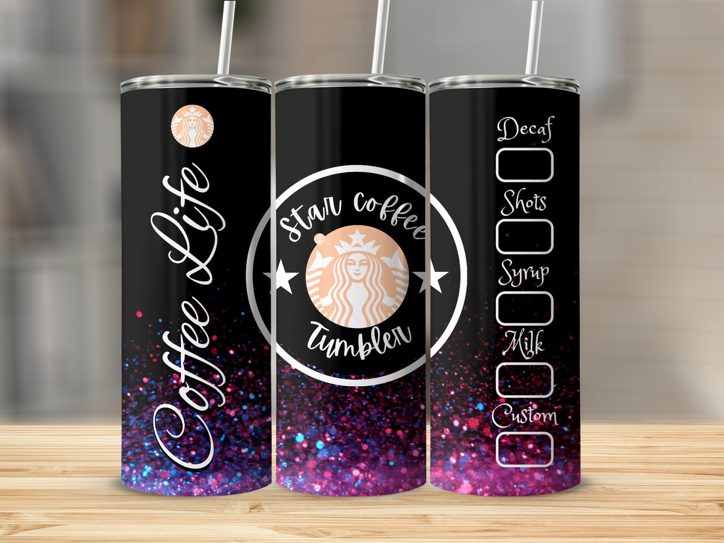 Star Coffee Tumbler Customizable Beverage Container