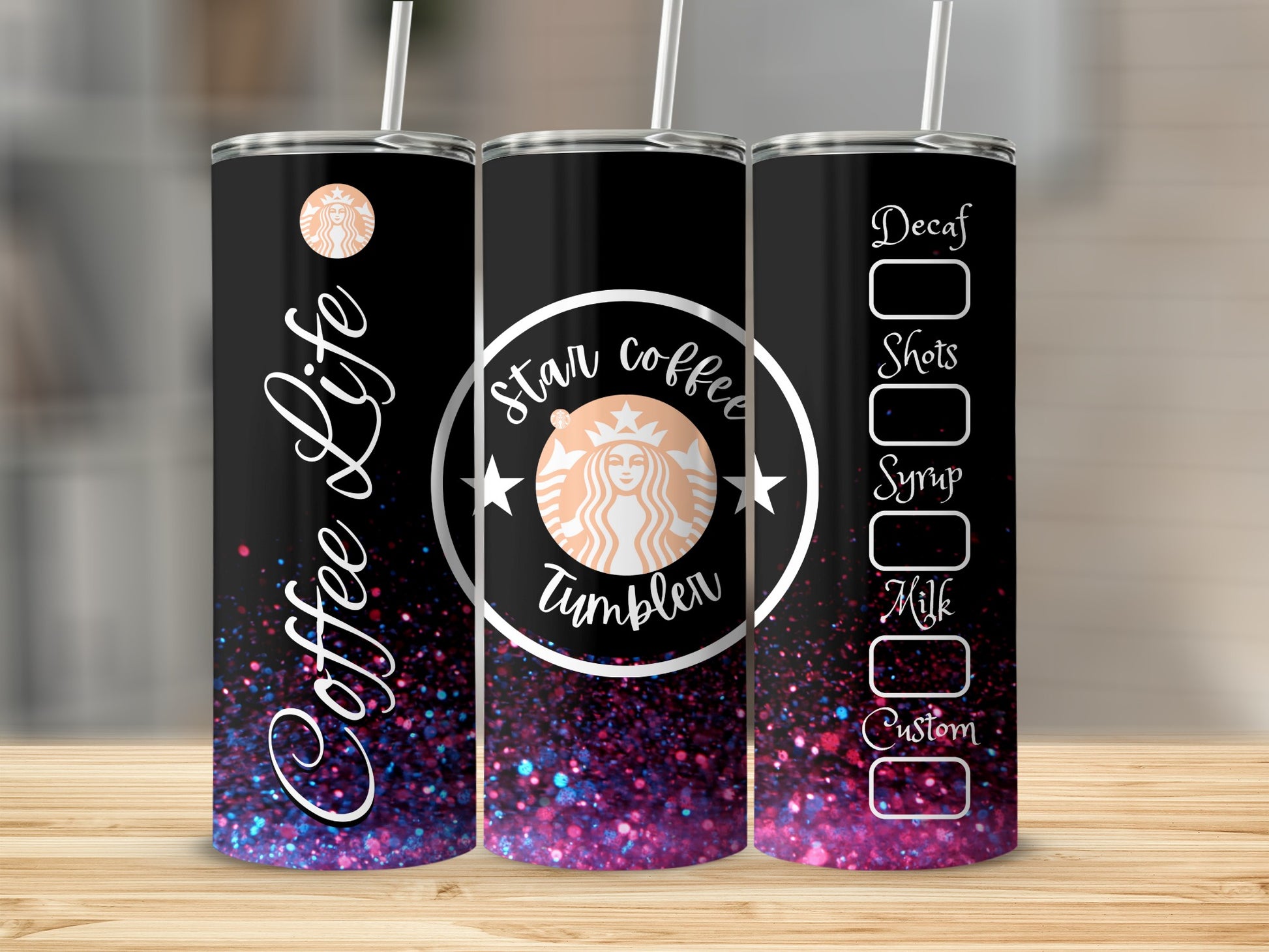 Star Coffee Tumbler Customizable Beverage Container