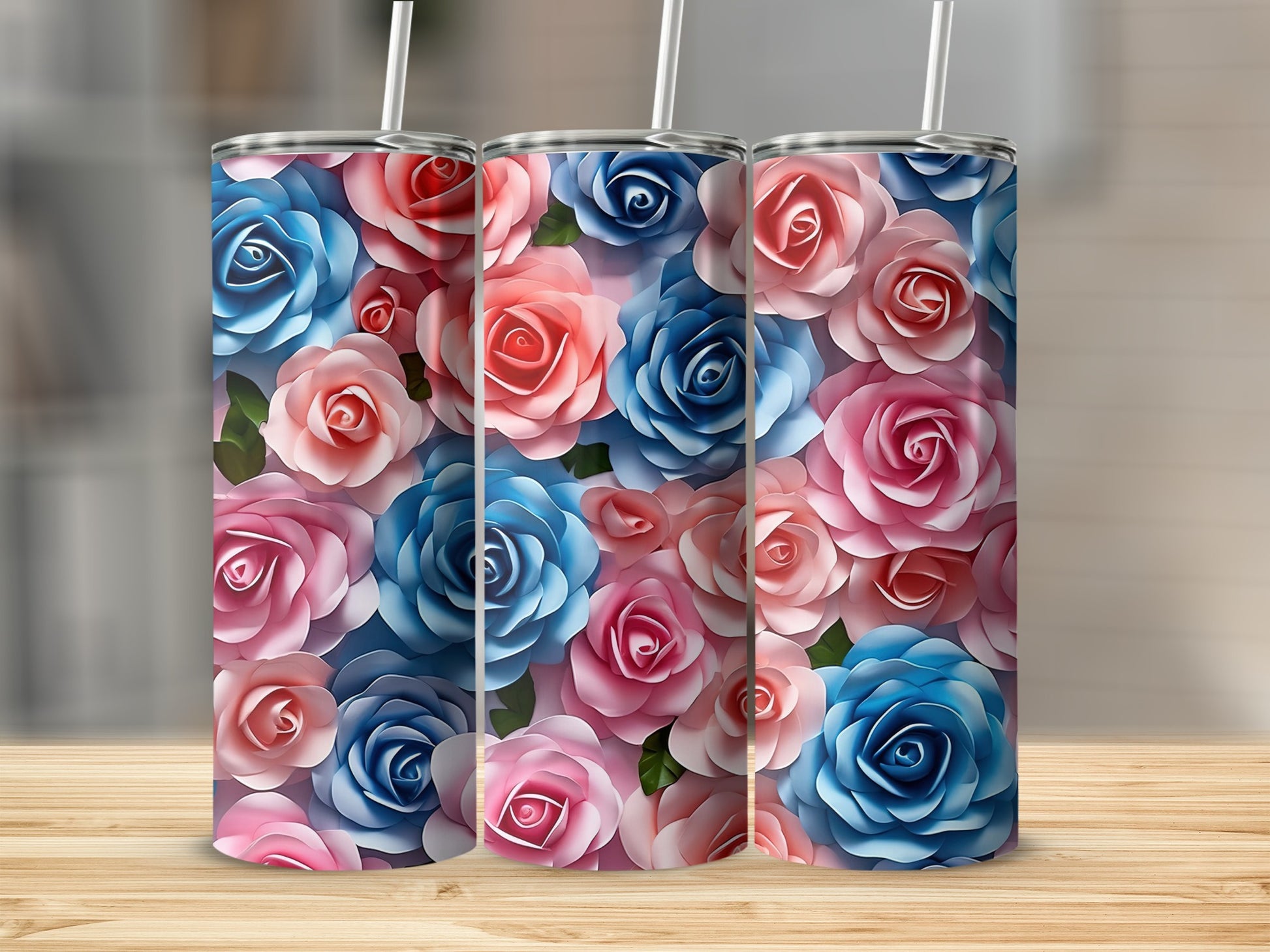 Beautiful Vibrant Floral Patterned Tumbler Product