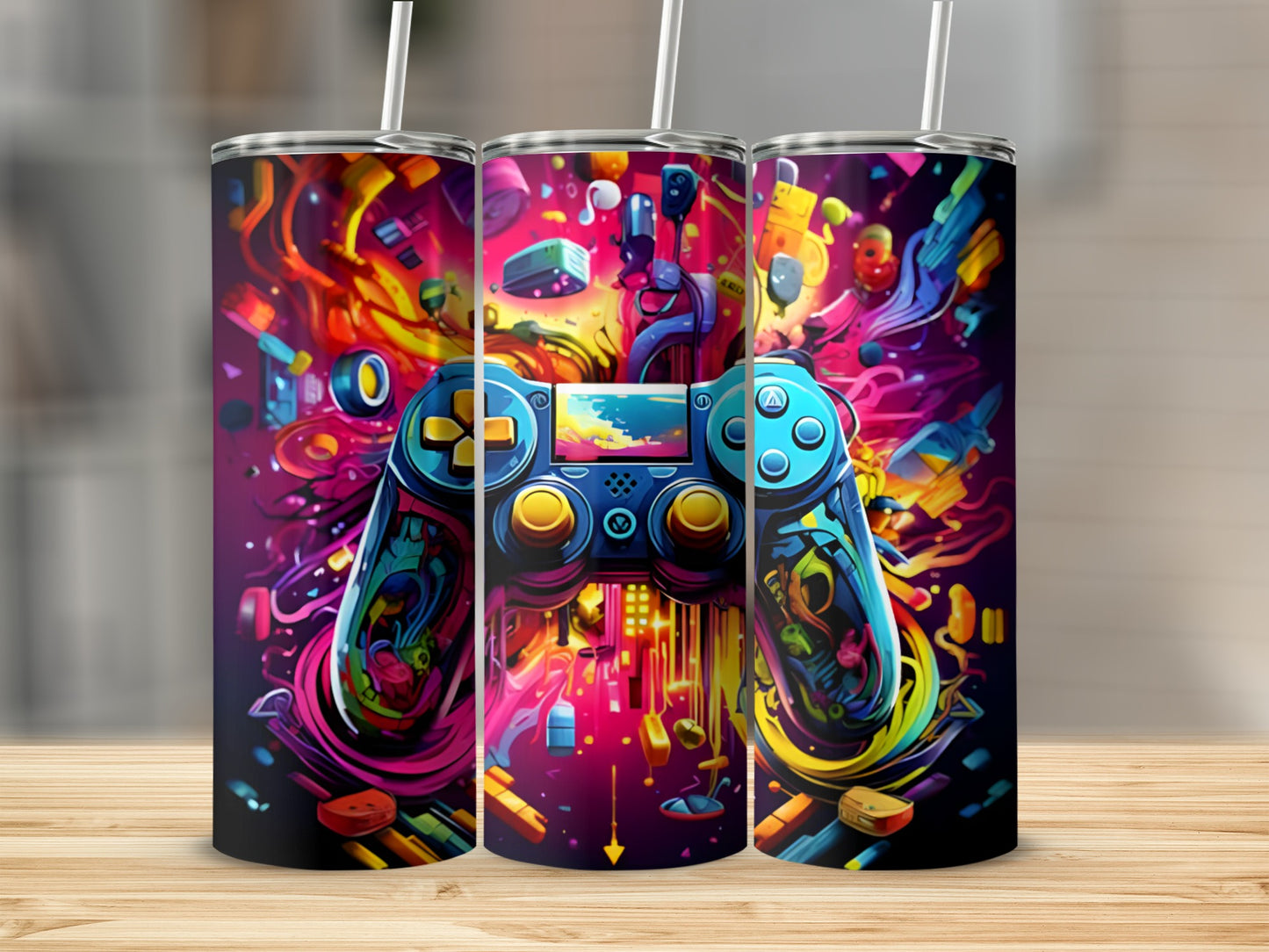 Vibrant Gaming Controller Tumbler Insulated Drinkware