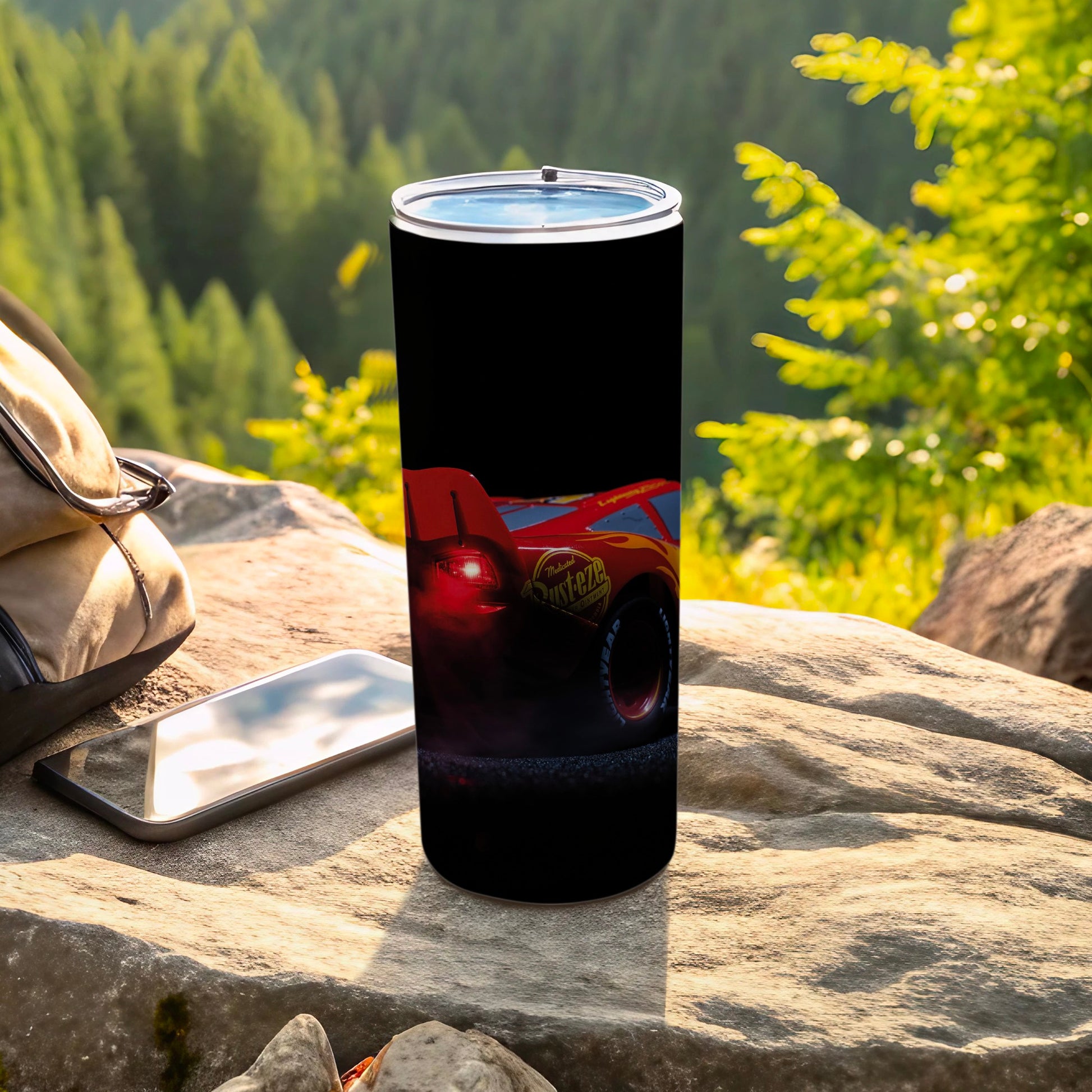 Race Car Design Stainless Steel Tumbler for Outdoor Fun