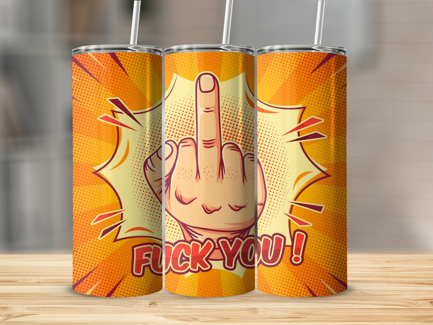 Fuck You Middle Finger Insult Tumbler Flask