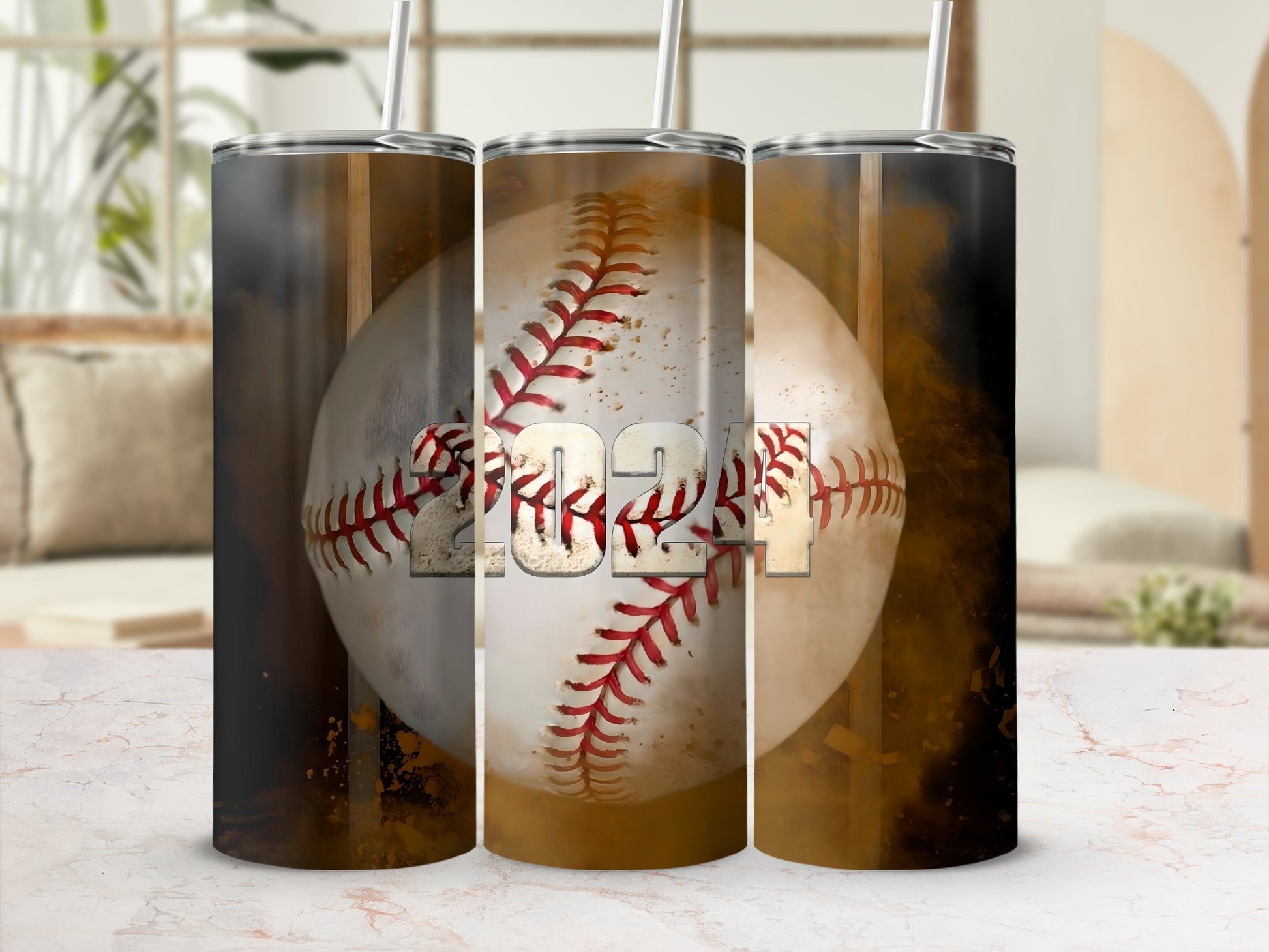 Vintage Style 2024 Baseball Design Tumbler Cup
