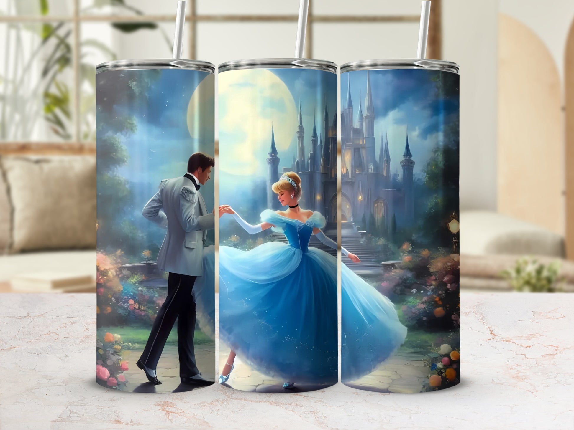 Fairytale Prince and Princess Castle Artwork Tumbler