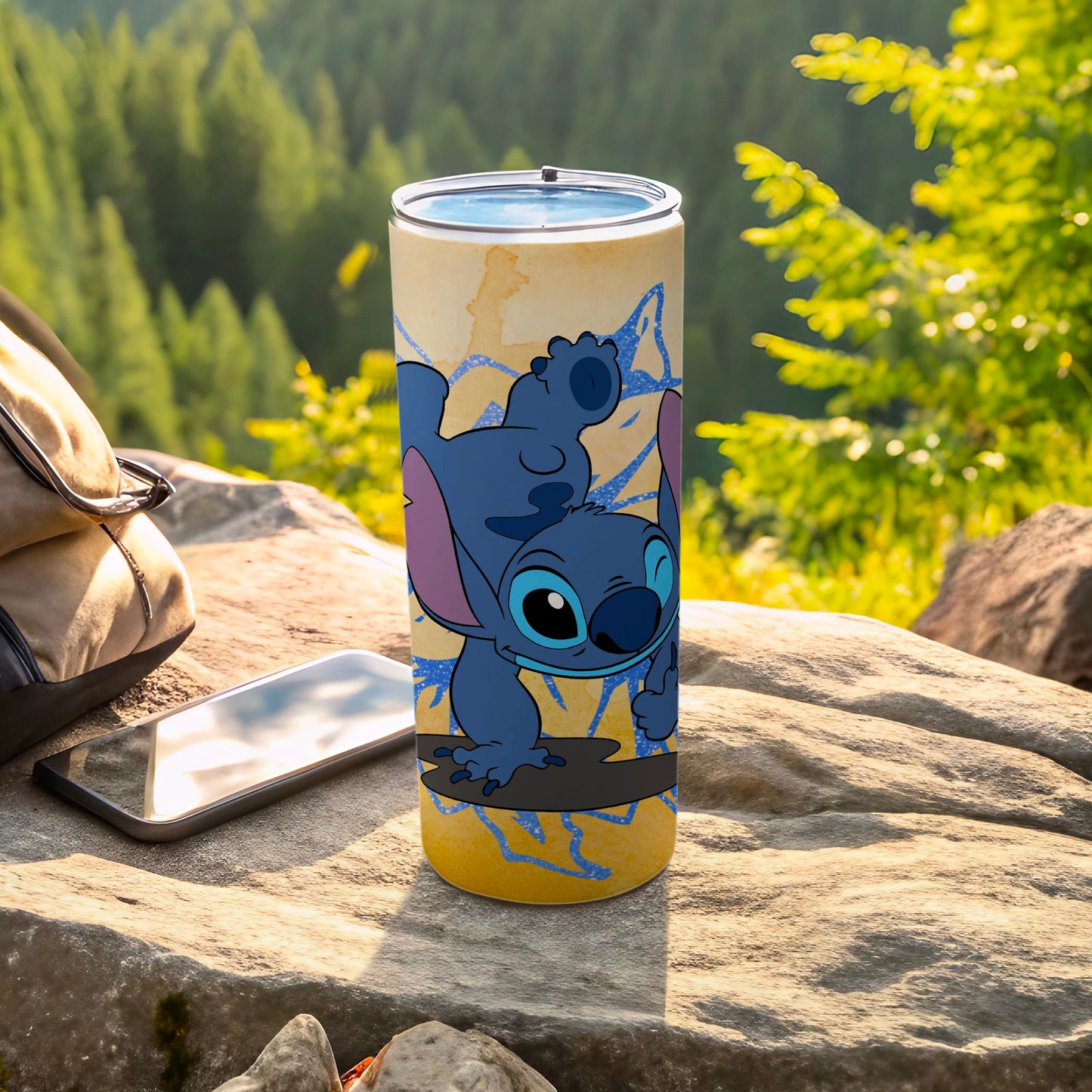 Cute Animated Character Blue and Yellow Tumbler