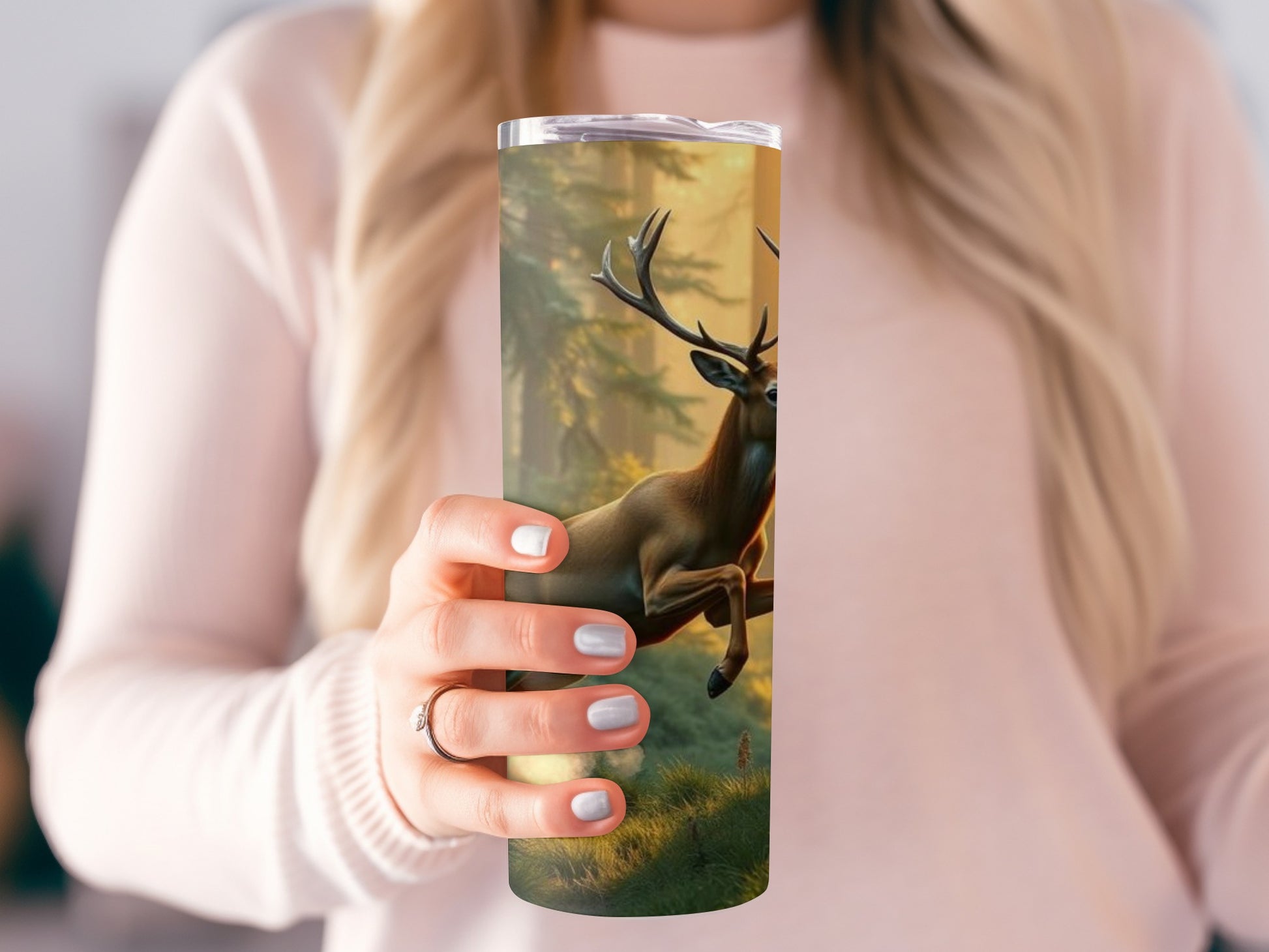 Deer in Forest Thermal Insulated Tumbler Cup