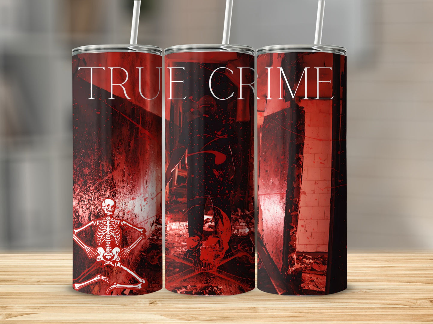 Intriguing True Crime Graphic Tumbler Beverage Holder