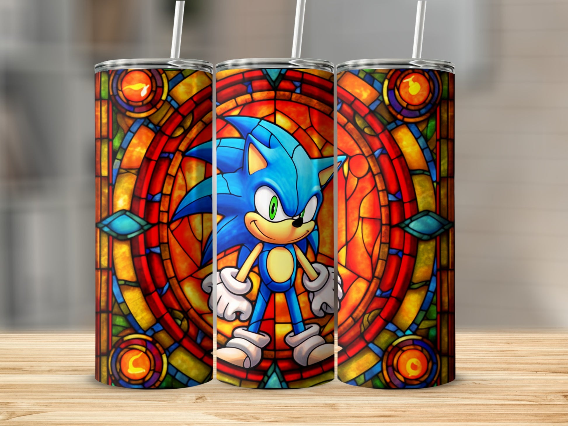 Vibrant Sonic the Hedgehog Stained Glass Tumbler Product