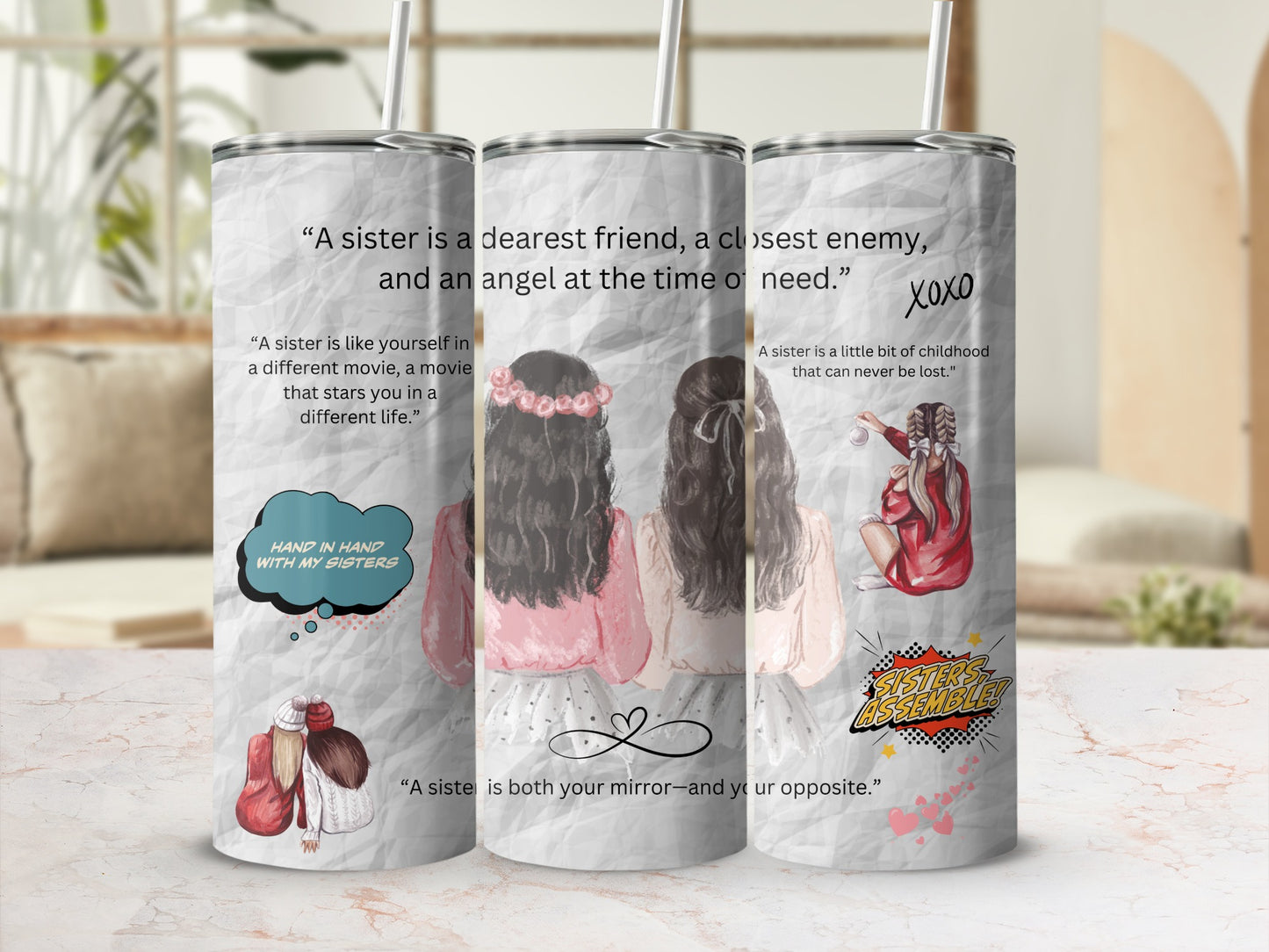 Heartfelt Design for Sister Themed Tumbler Gift