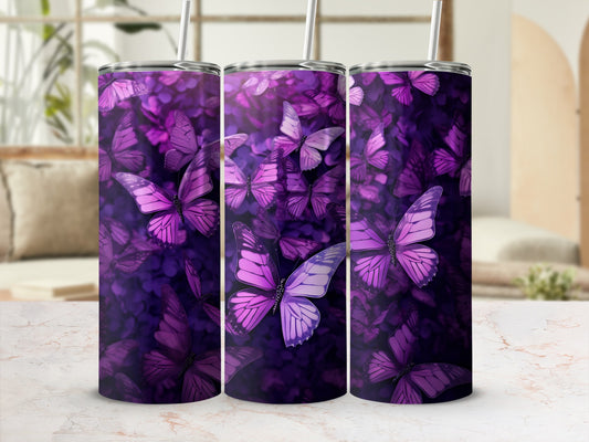 Enchanting Purple Butterfly Scene Tumbler product type
Purple butterfly, Butterfly design, Tumbler, Drinkware, Gift idea, Nature pattern, Animal print, Purple color, Vibrant purple, Elegant design, Unique tumbler, Butterfly art, Spring pattern, Drink holder, Custom tumbler, Trendy design, Aesthetic tumbler, Insect motif, Purple wings, Fluttering butterflies
