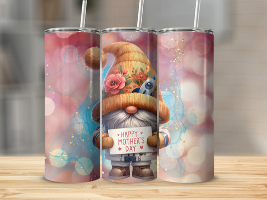 Happy Mother's Day Gnome Tumbler Cup with Straw