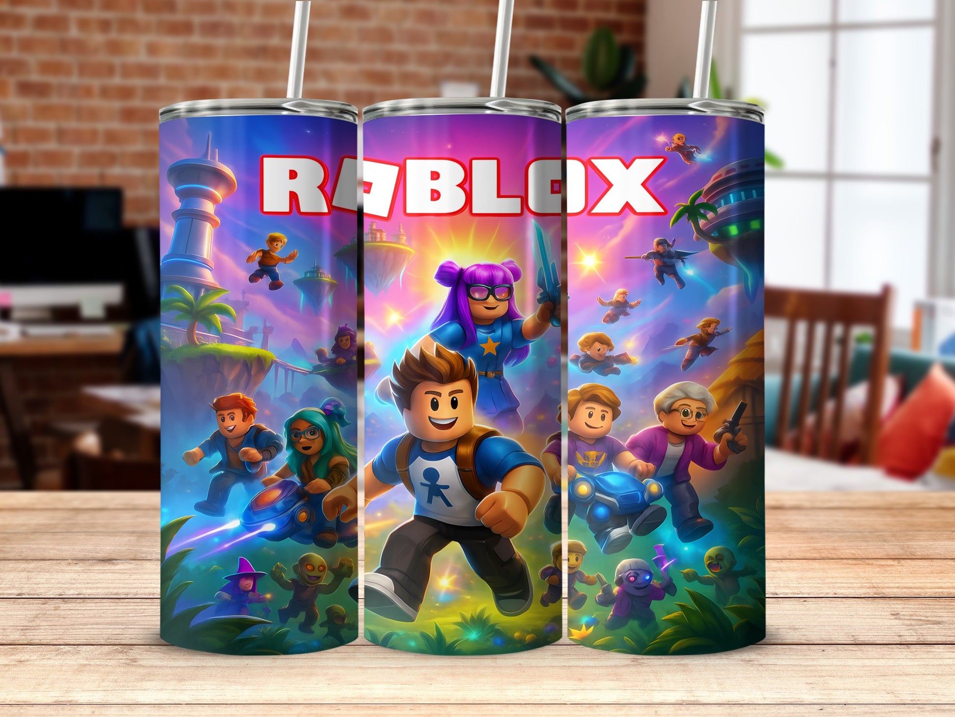 Colorful Roblox Gaming Theme Tumbler for Fans