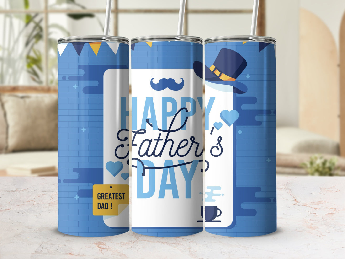 Happy Father's Day Greatest Dad Tumbler Gift