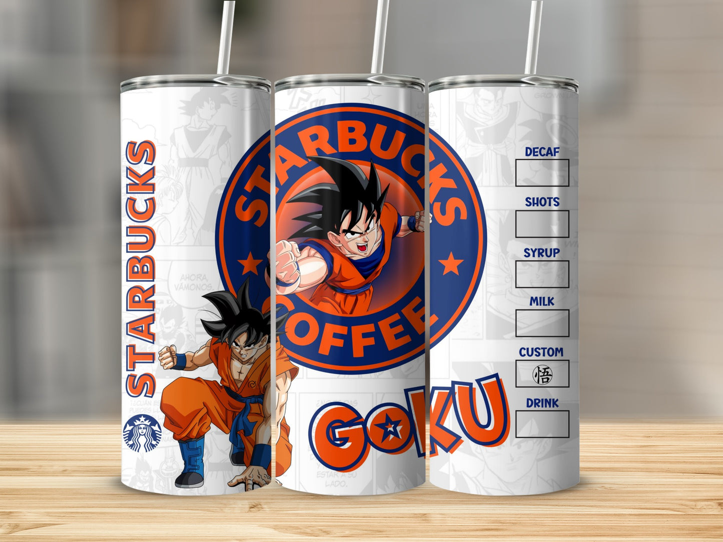 Starbucks Goku Coffee Tumbler Custom Drink Design