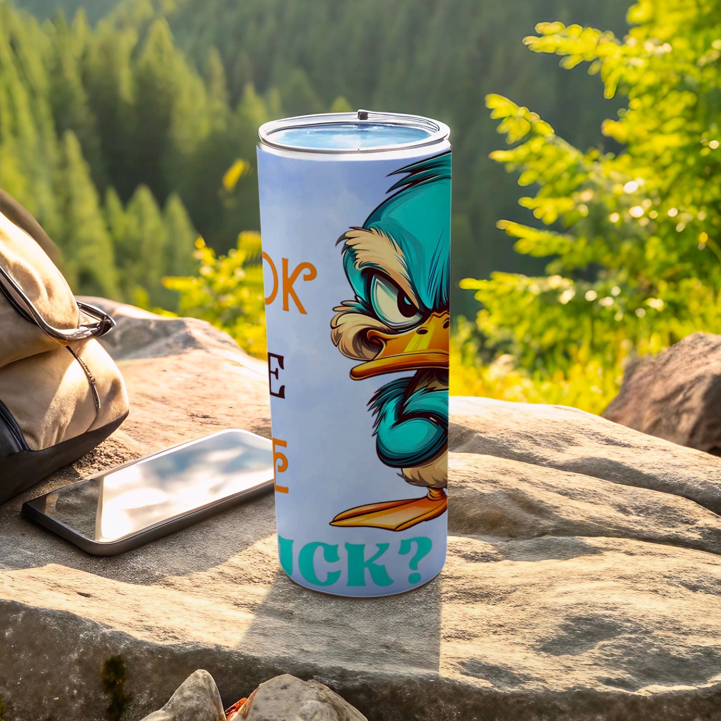 Funny Angry Duck Graphic Insulated Tumbler Cup