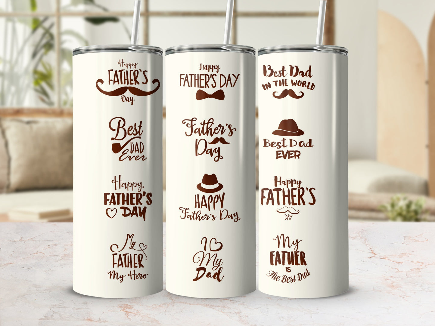Happy Father's Day and Best Dad Ever Tumbler Gift