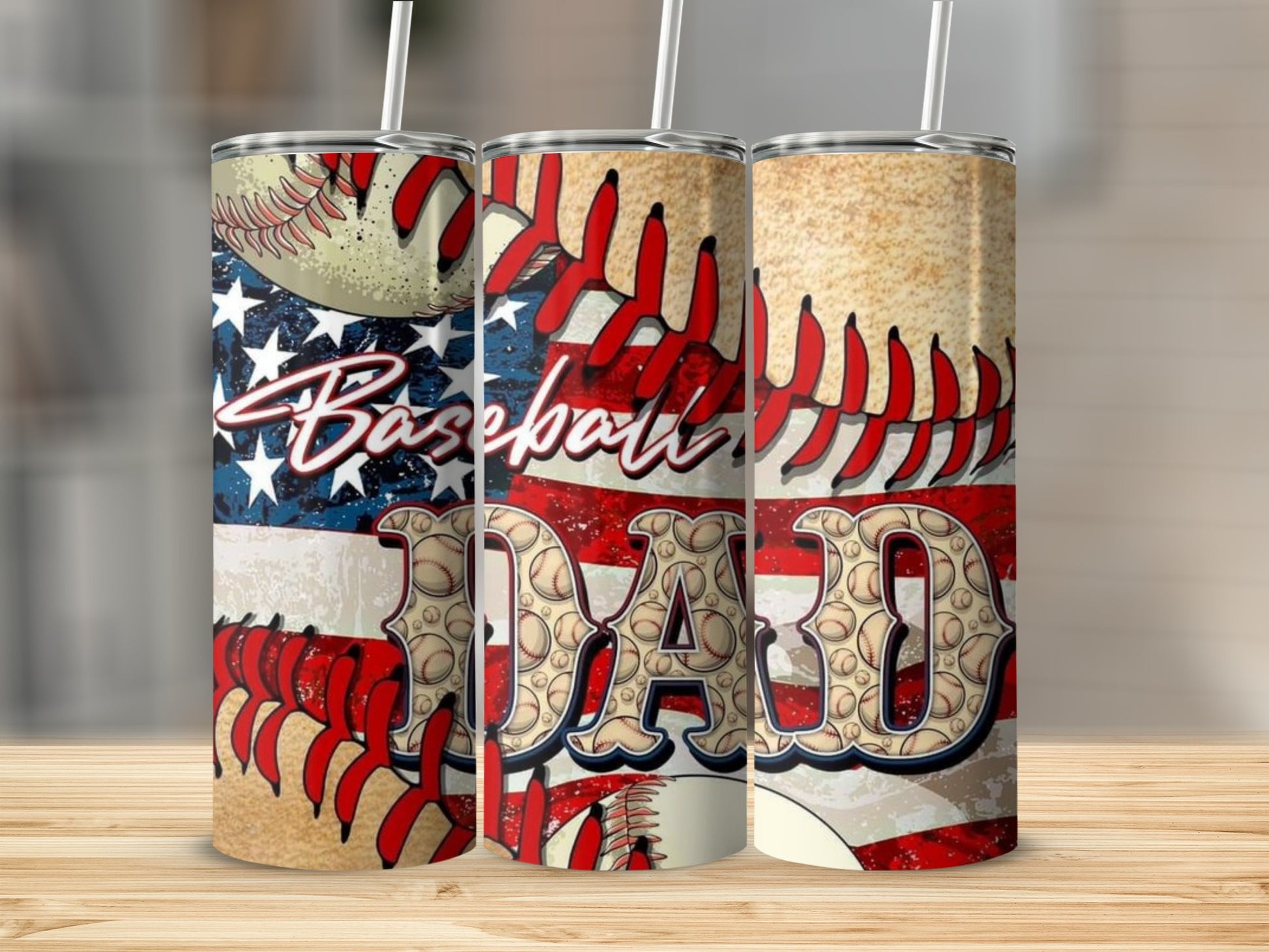 Baseball Dad Patriotic-Themed Tumbler Cup