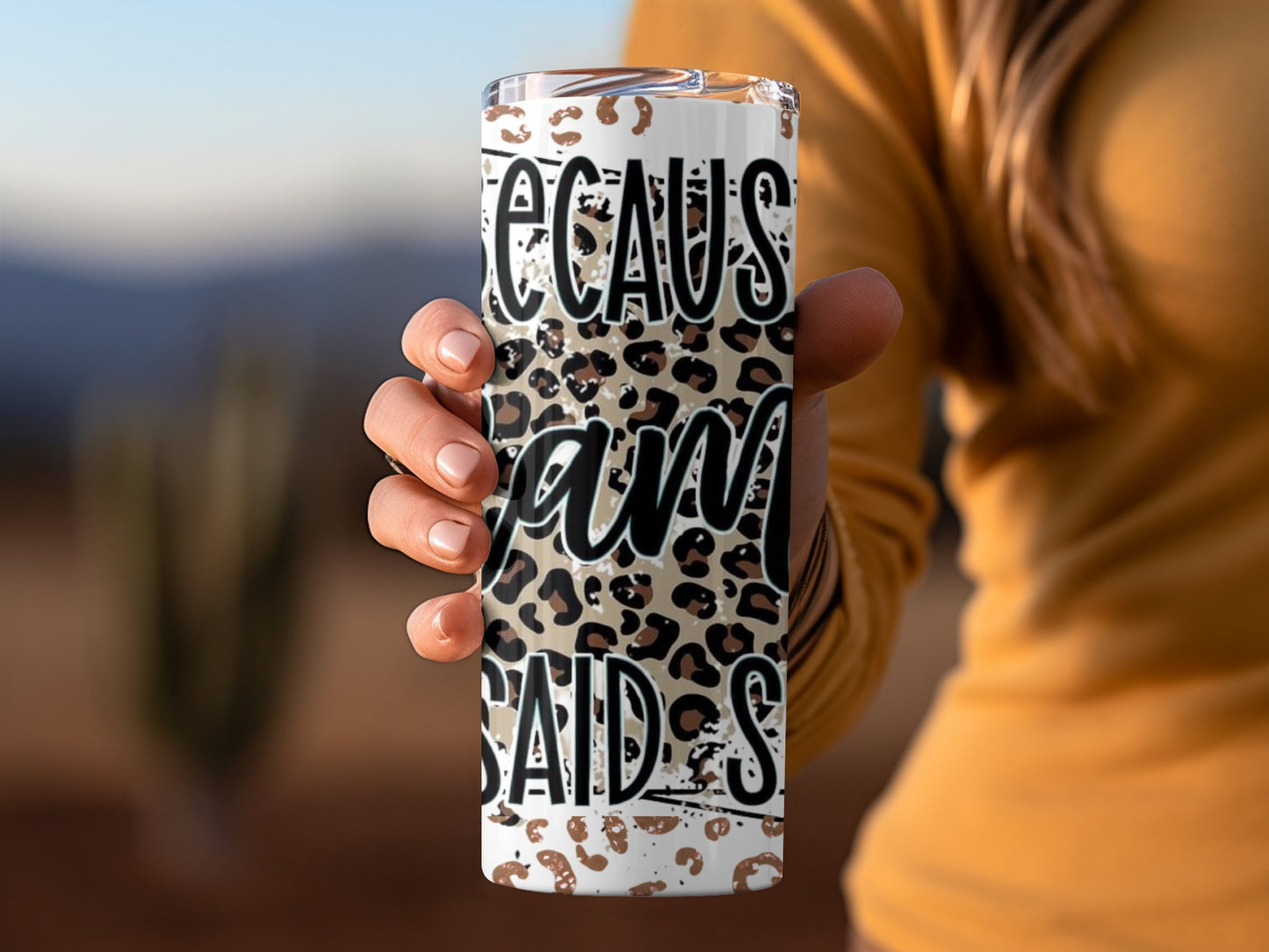 Because Gram Said So Leopard Print Tumbler Cup