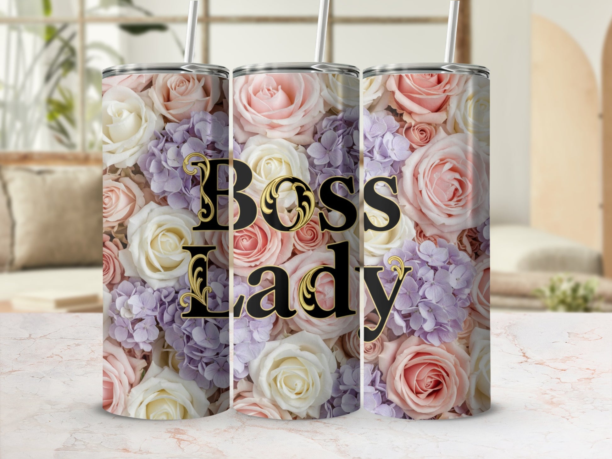Boss Lady Floral Pattern Tumbler Product