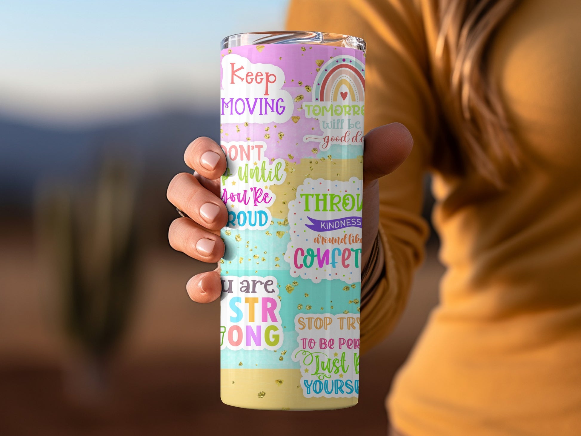 Colorful Motivational Quotes Travel Mug