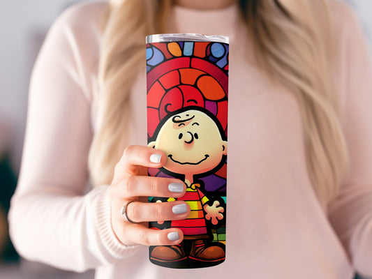 Stained Glass Style Cartoon Character Tumbler