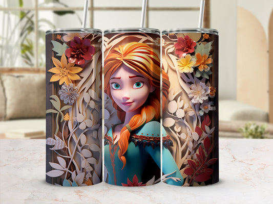 Floral Cartoon Character Design Insulated Tumbler