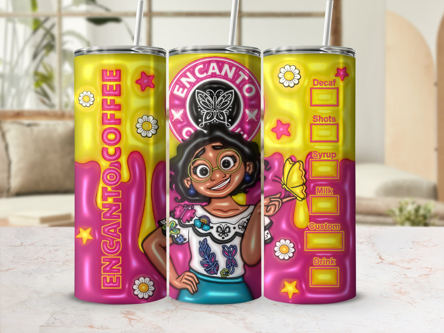 Encanto Coffee Design Tumbler for Custom Drink Options