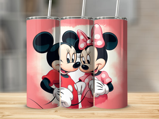 Adorable Mickey and Minnie Mouse Design Tumbler