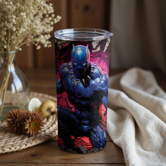 Vibrant Heroic Action Scene Insulated Tumbler
