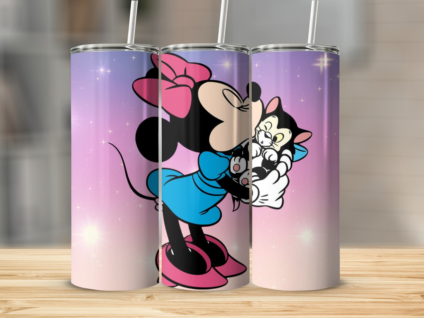 Minnie Mouse with Cute Kitten Design Tumbler