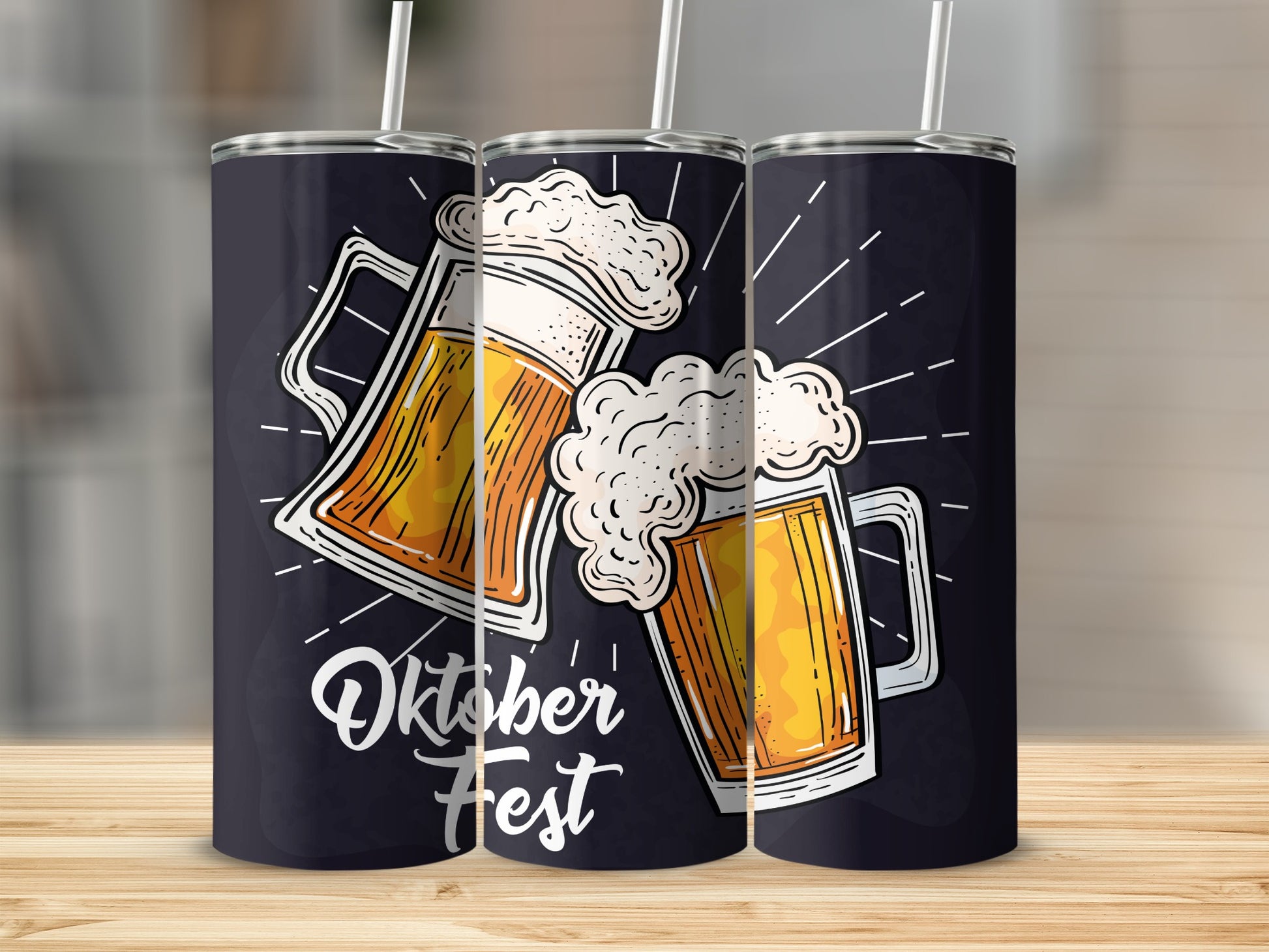 Oktoberfest Beer Mug Illustration Travel Tumbler Product