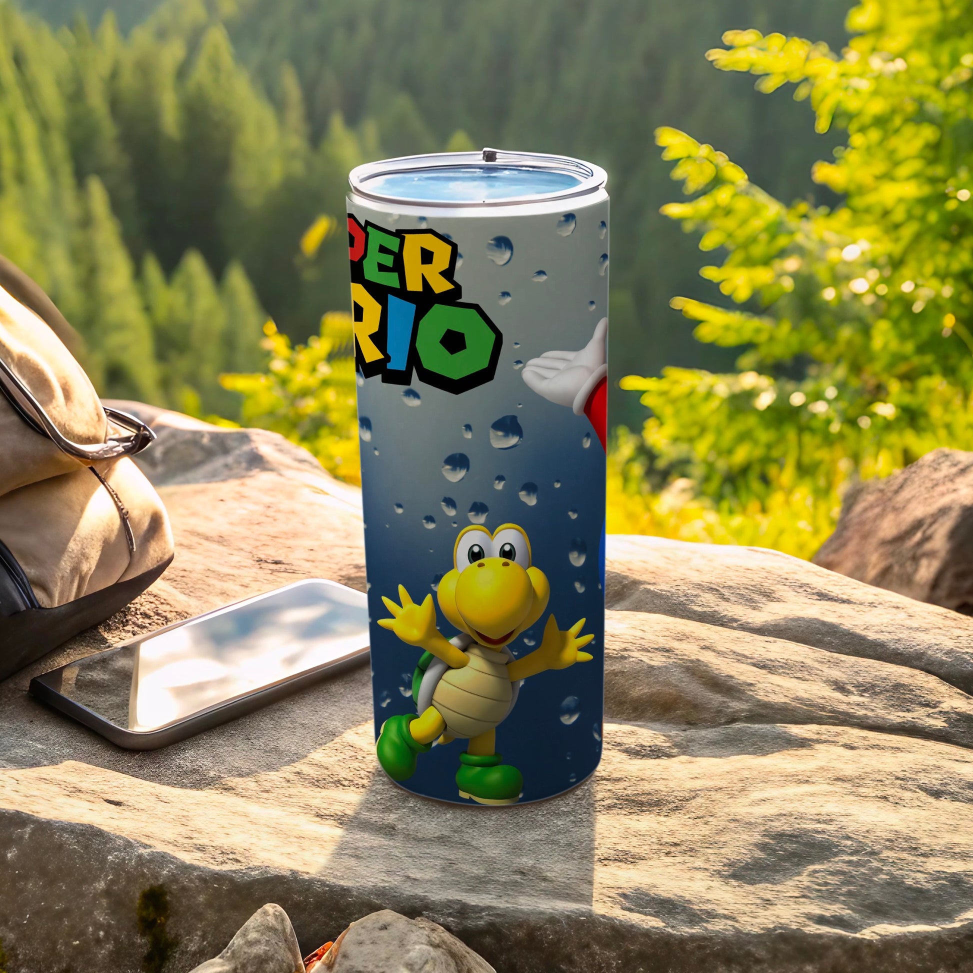 Super Mario Character with Blue Background Tumbler