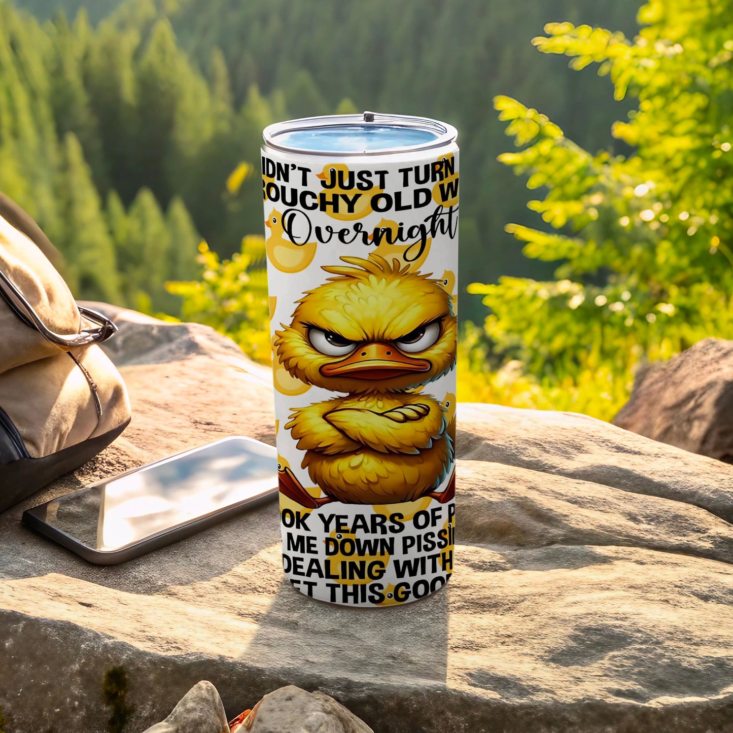Grumpy Duck Design Tumbler for Fun Outdoor Adventures