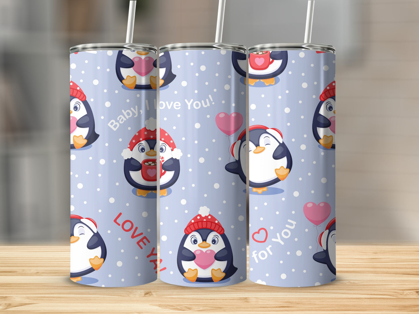 Baby Penguin Love You Cute Design Tumbler Product