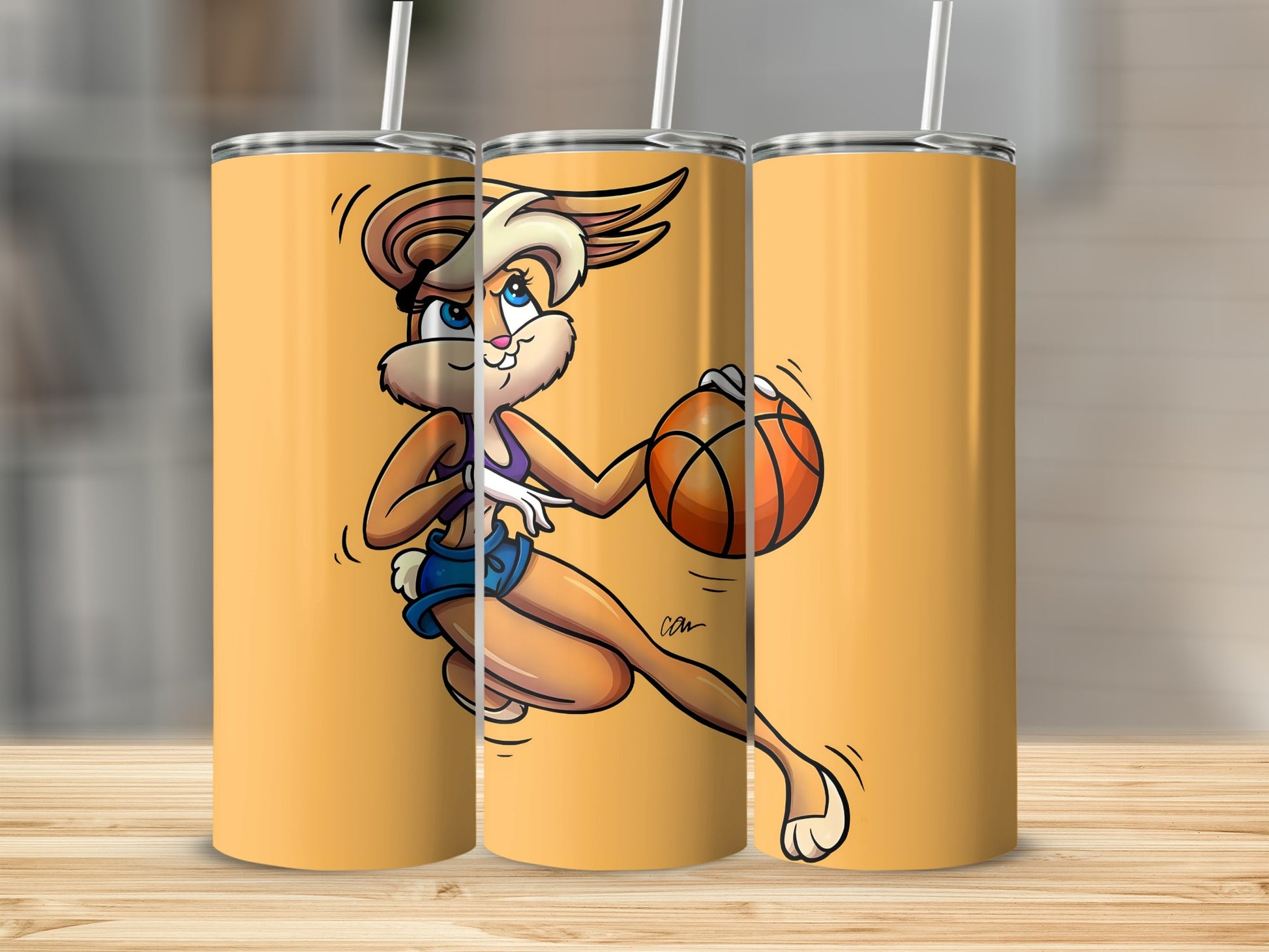 Basketball Character Design Tumbler for Sports Fans