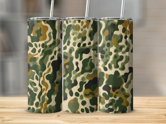 Camouflage Pattern Insulated Tumbler with Straw Flask