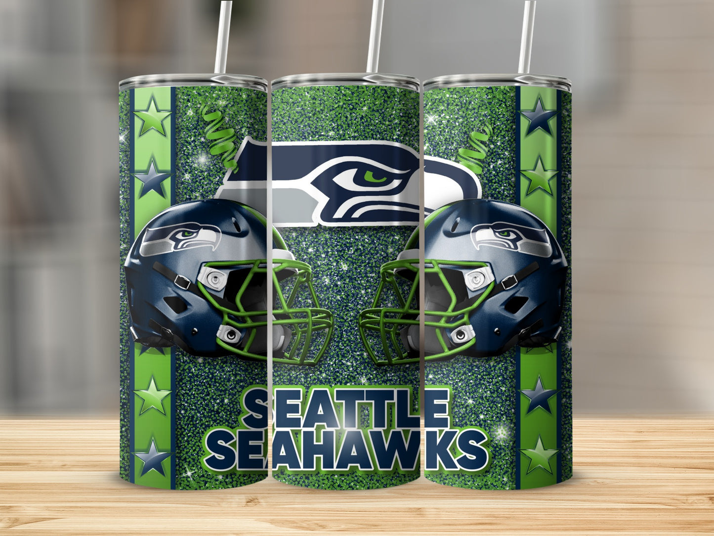 Seattle Seahawks Helmets and Logo Design Style Tumblers