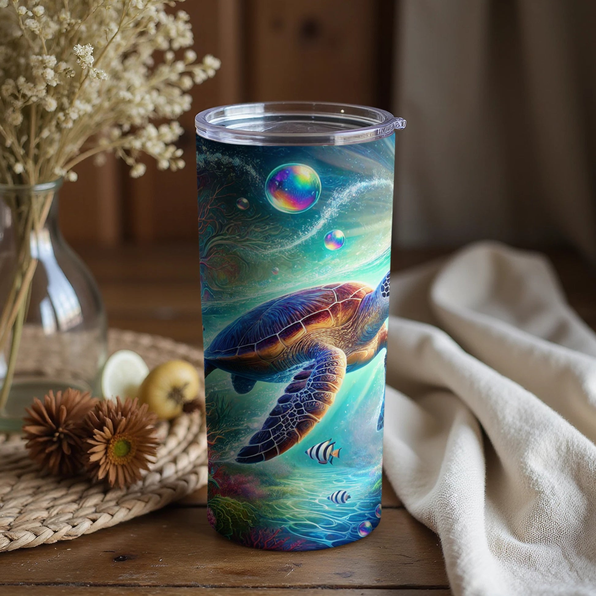 Sea Turtle and Ocean Scene Insulated Tumbler