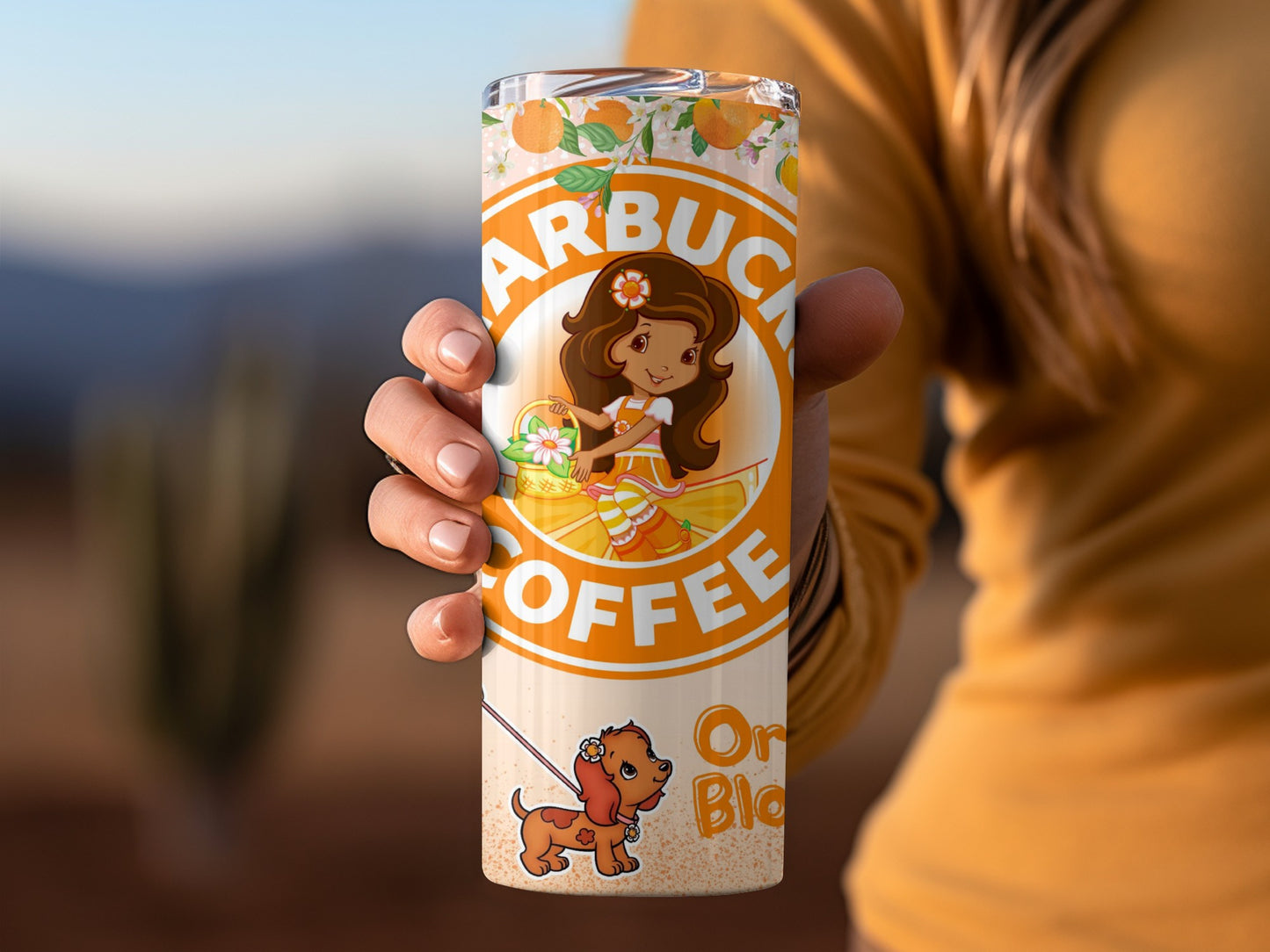Cute Retro-Style Coffee Themed Tumbler with Dog Design