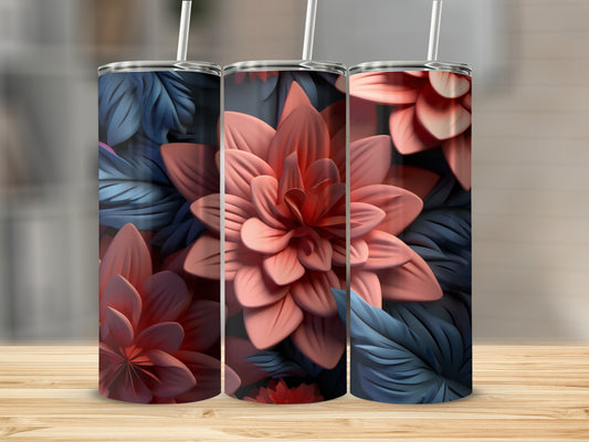 Colorful Floral Design Insulated Tumbler Product