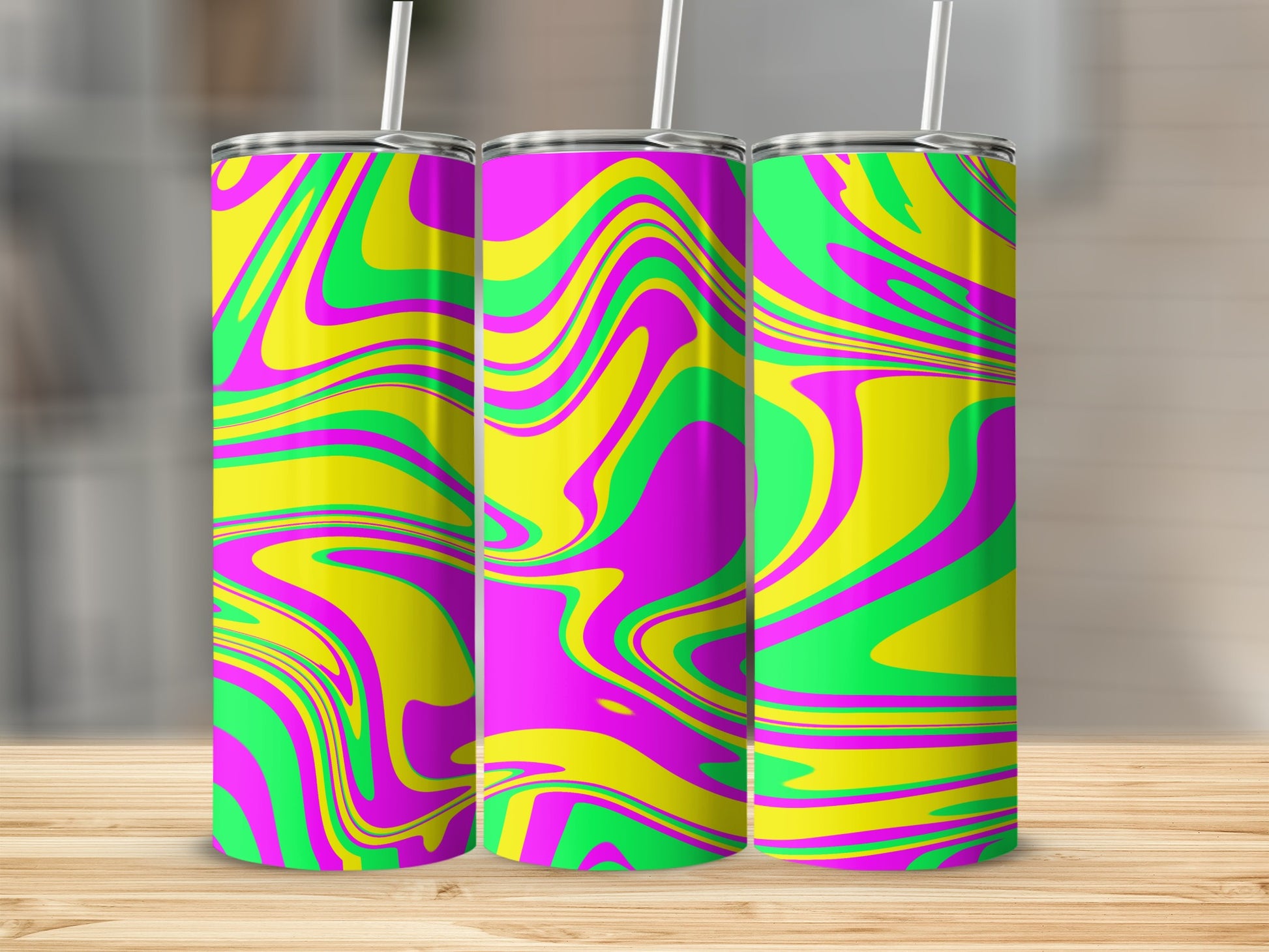 Vibrant Psychedelic Pattern Insulated Tumbler Product