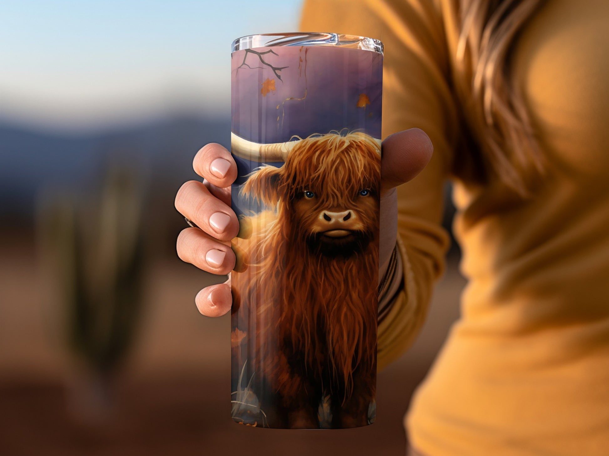 Adorable Highland Cow Illustration Drinkware Cup
