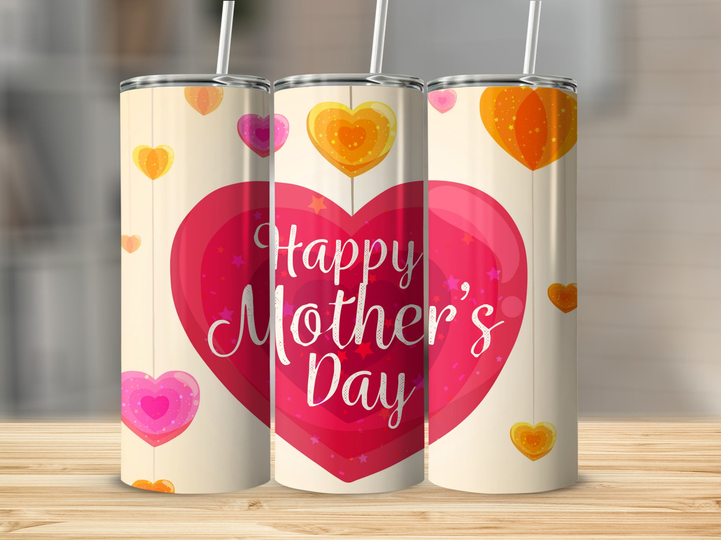 Happy Mother's Day Heart and Balloon Tumbler