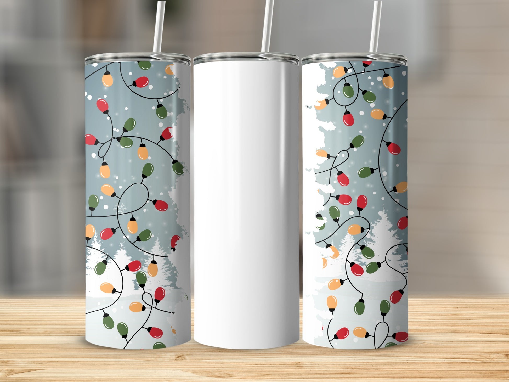Christmas String Lights Design Insulated Cup