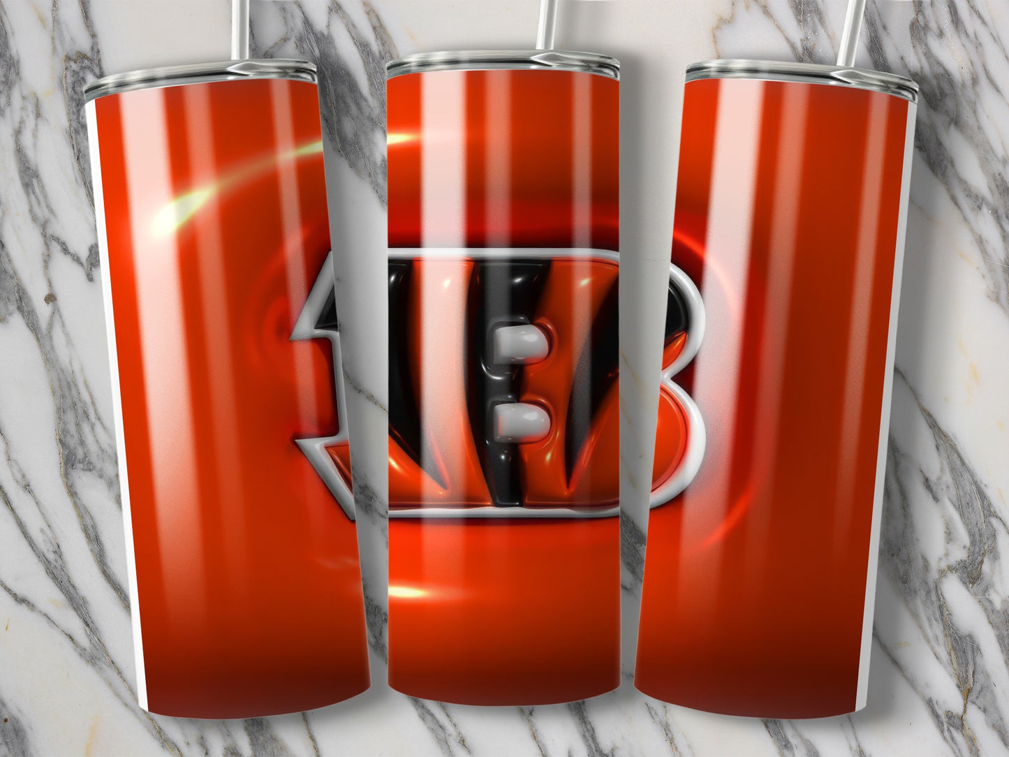 Cincinnati Bengals Logo on an Orange Background Tumblers