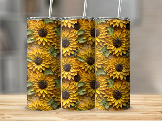 Bright Sunflower Pattern Insulated Tumbler Cup Product