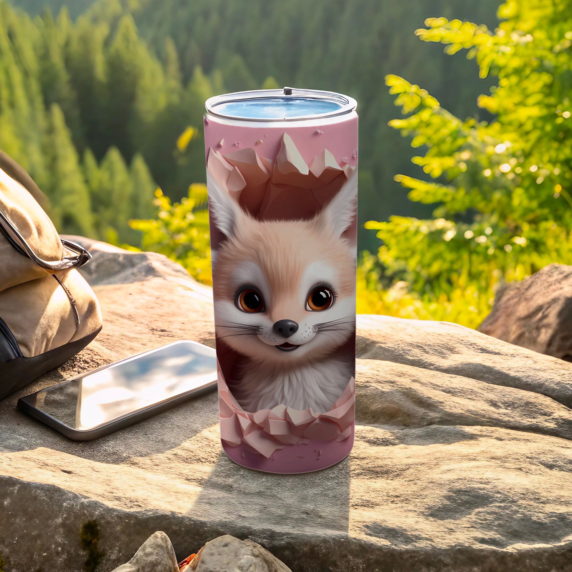 Adorable Fox Graphic Stainless Steel Tumbler Cup