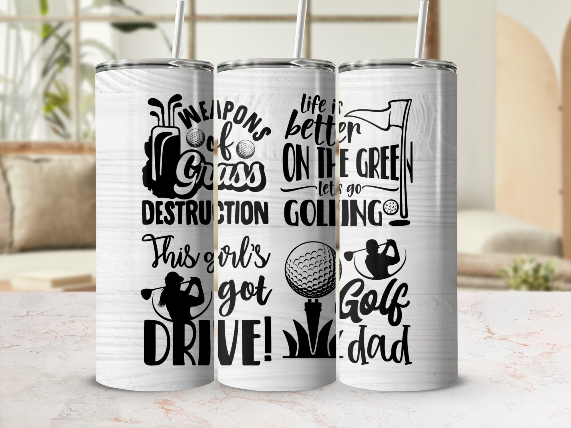 Golf Dad Insulated Tumbler Fun Golfing Gifts for Golfer