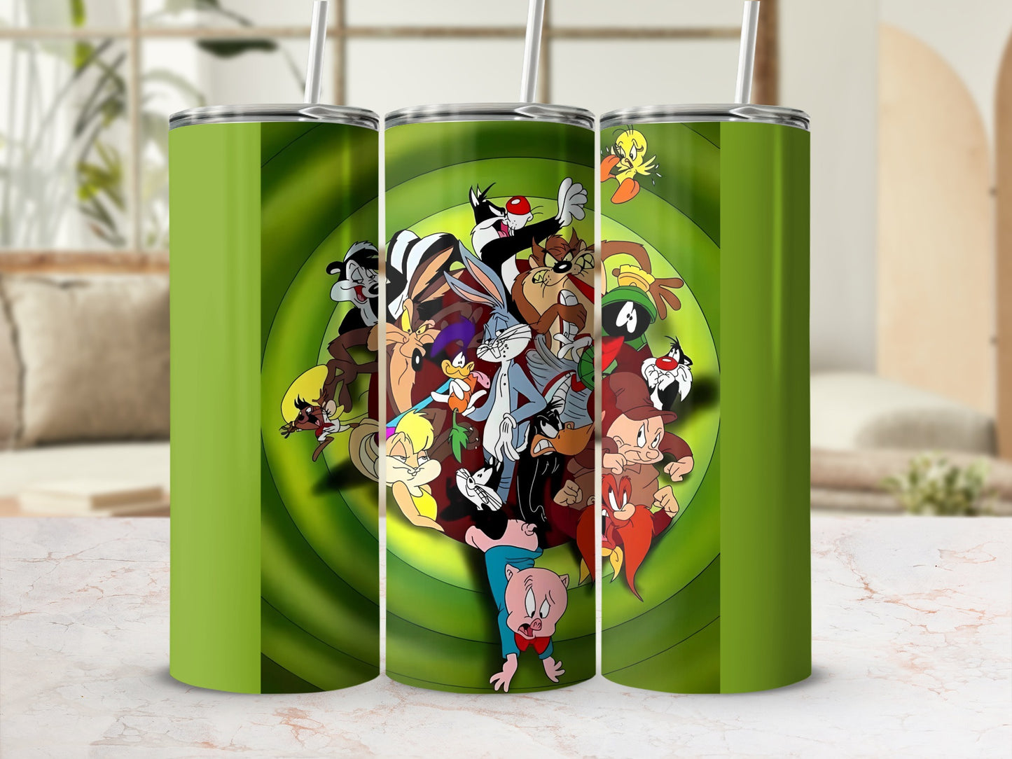 Cartoon Character Collage Design Tumbler Cup